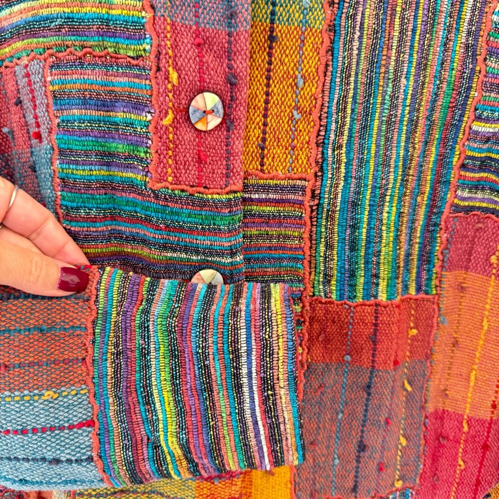 Travelsmith Jacket Boho Artsy Patchwork Plaid Col… - image 4